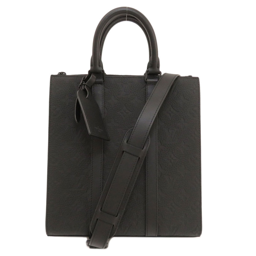 Louis Vuitton Sac Plat Handbag Taurillon Black